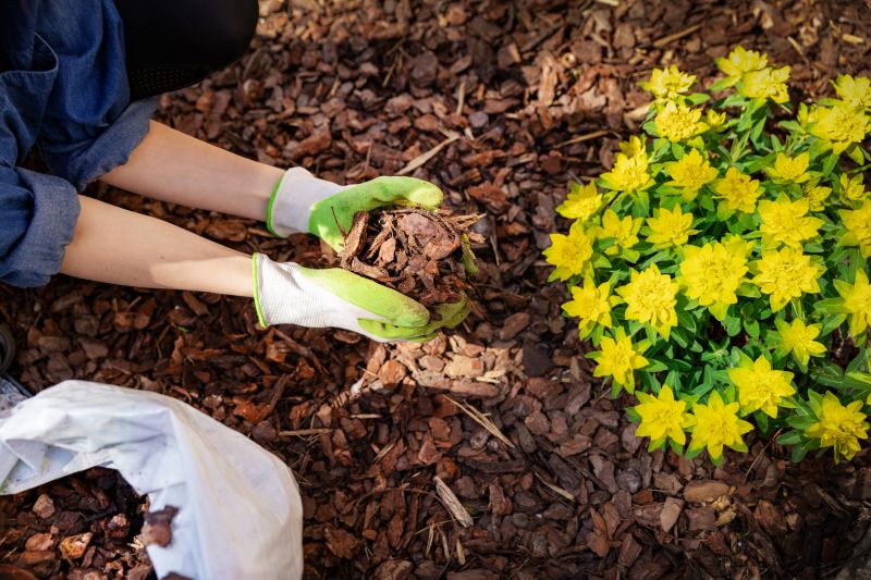 Mulching Inside Flower Beds